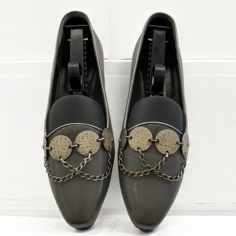 d’Rosana by Charna Vintage Made in Italy Leather Hammered Charm Flats‎ Size 7.5